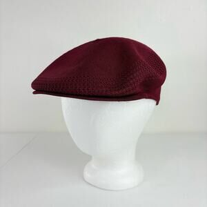 Kangol Hat Men’s Medium Burgundy 504 Ventair Cap Newsboy Hip Hop Preppy England